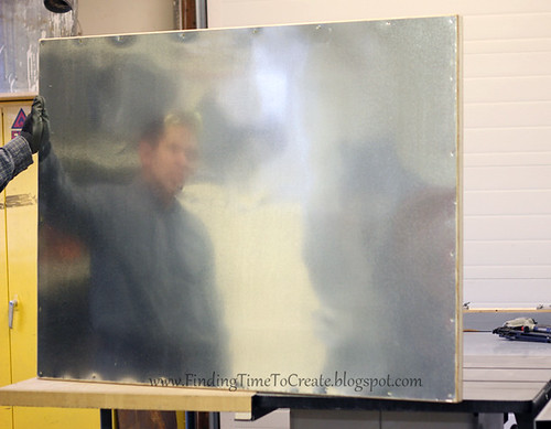 Giant magnet board before fabric