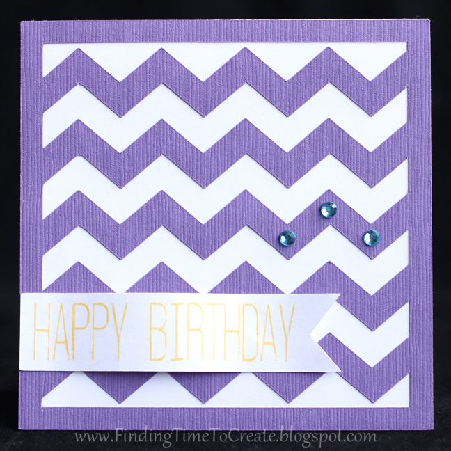 Chevron Birthday Card - purple