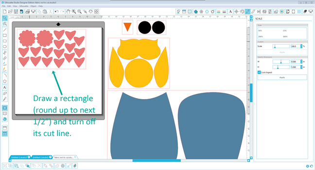 screen shot_rectangle around objects to cut together