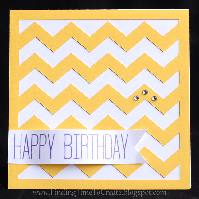 Chevron Birthday Card - yellow