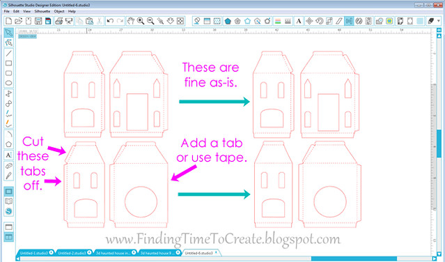 fix glue tabs on house pieces