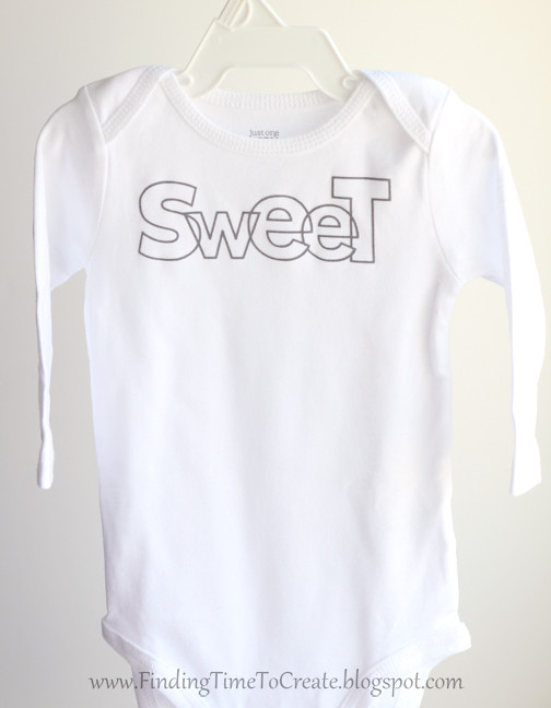 Sweet baby onesie_flocked heat transfer