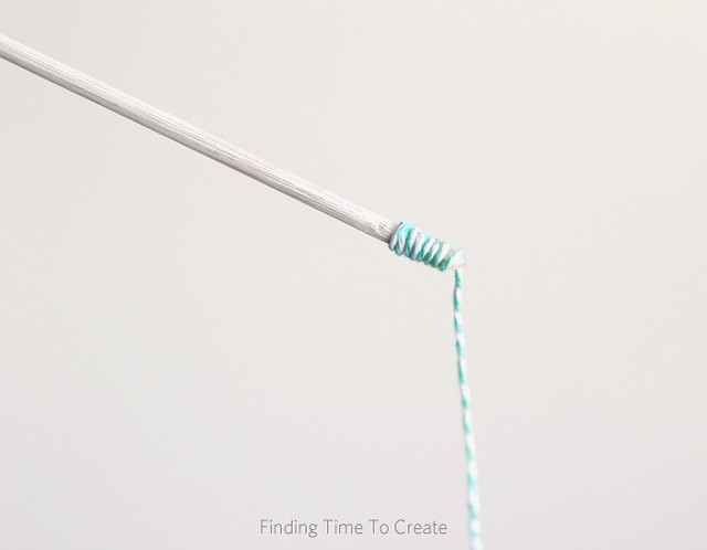 Attach string to umbrella handle