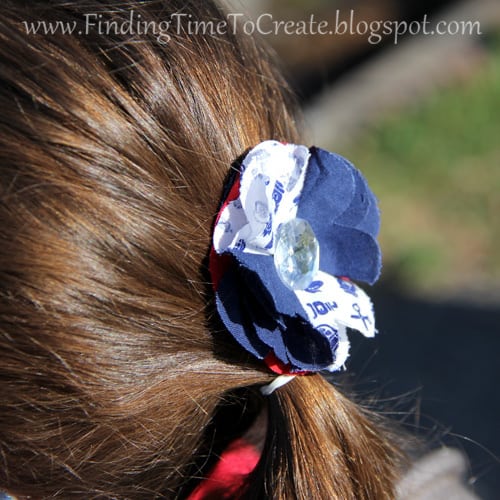 Festive Themed Fabric Flower Clips