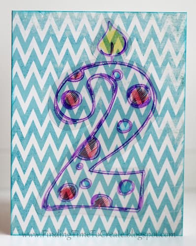 Happy Birthday with Sketched Acetate Element