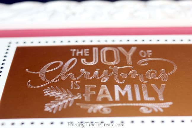 Etching detail with spiral emboss fill - Finding Time To Create