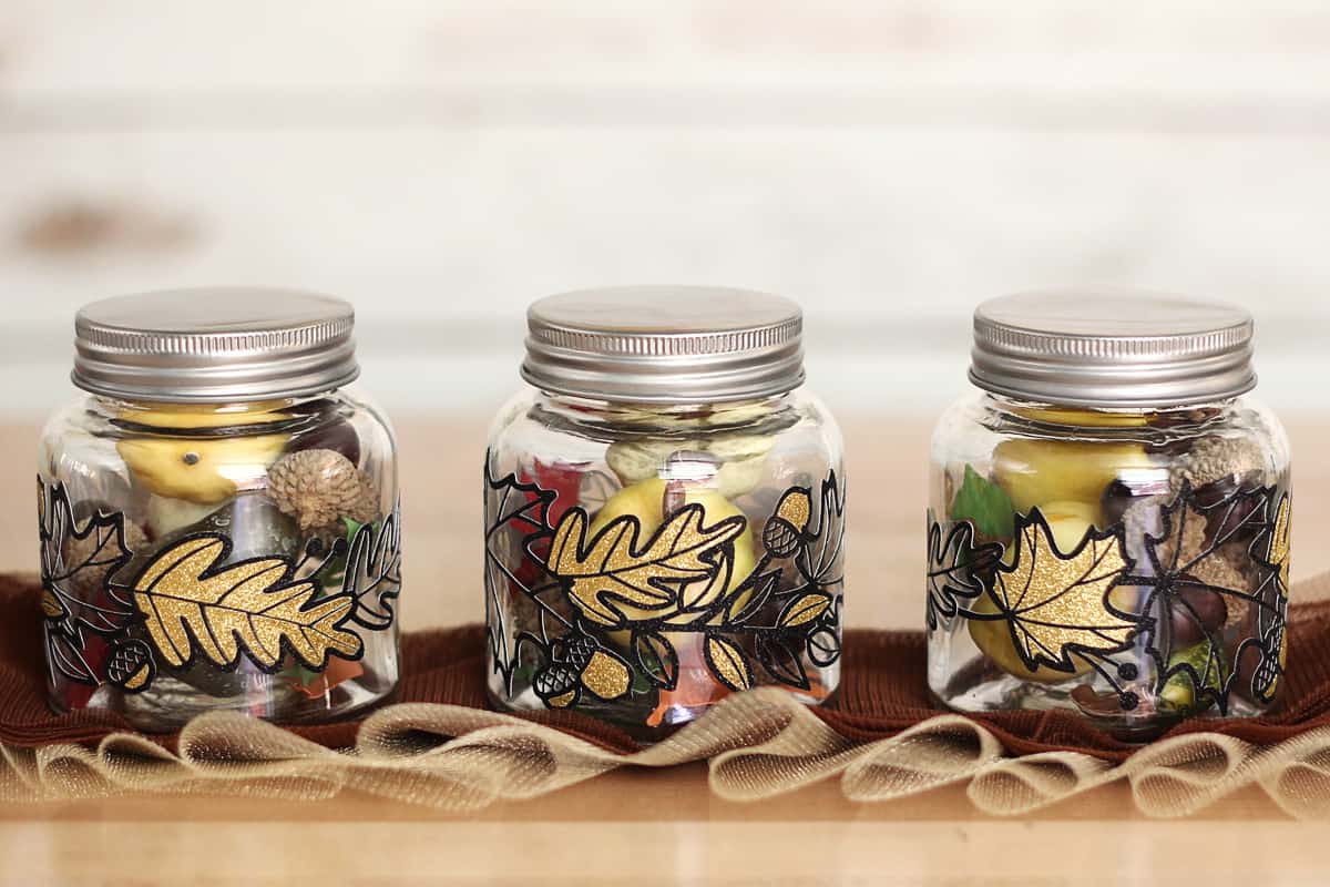 Fall Jars with Glitter Vinyl