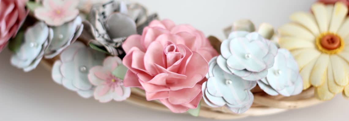 Floral Wreath with Paper Flowers