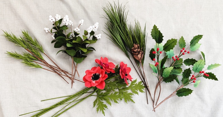 Crepe Paper Holiday Flowers