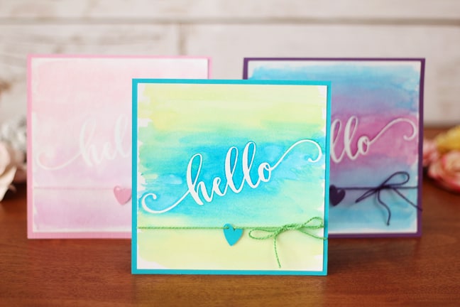 Masked Watercolor Card with Stencil Material