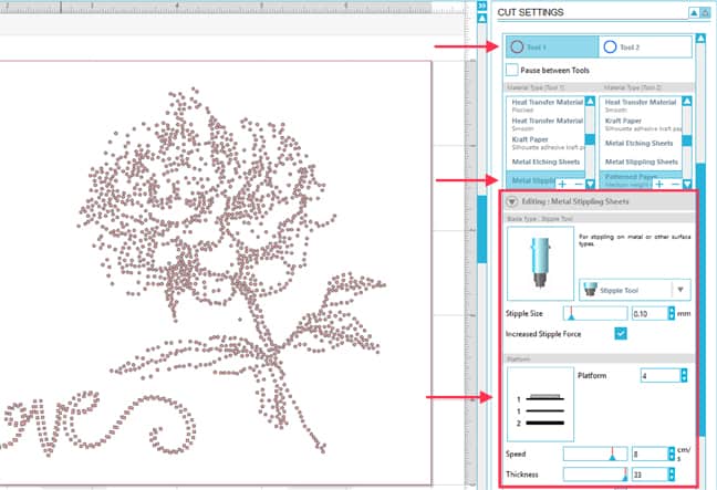 Metal stipple with Silhouette Curio | FInding Time To Create