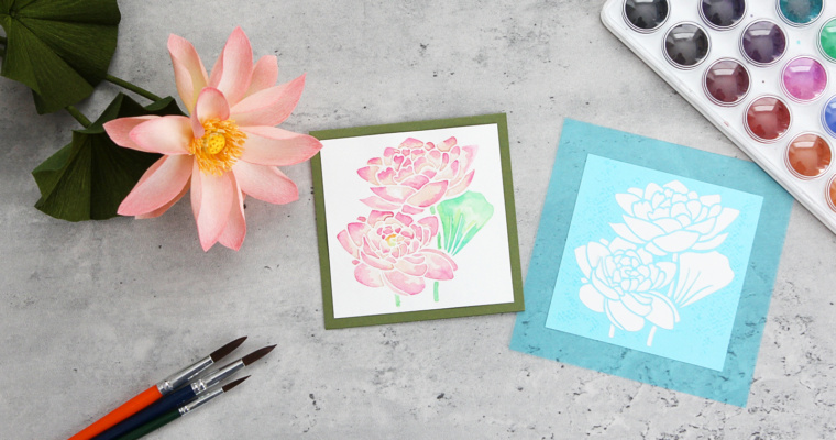 Free Class: Stenciled Lotus Card