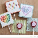 Stenciled Watercolor Valentines