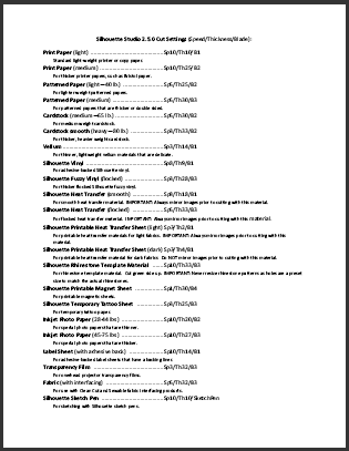 Silhouette Studio Tutorial:  Adding Custom Media Settings